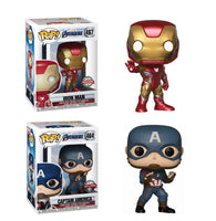 Marvel Avengers Endgame 2 Pack Iron Man And Captain America Special Edition Funko Pop Vinyl Figures