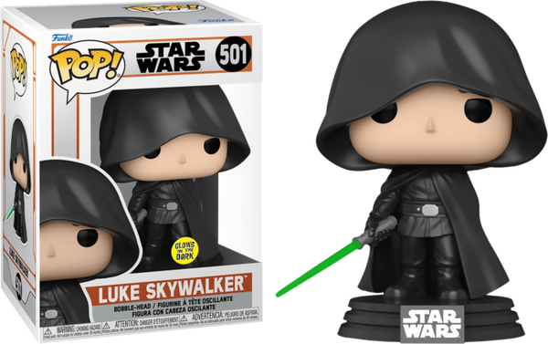 Star Wars The Mandalorian Luke Skywalker with Lightsaber Glow in the Dark Funko Pop! Vinyl