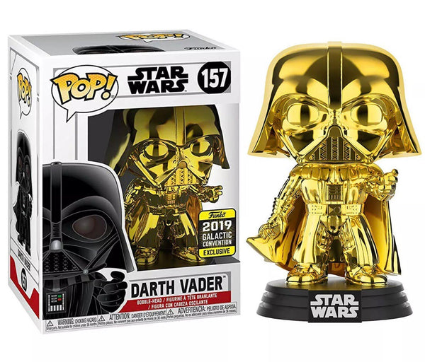 Star Wars Darth Vader Gold Chrome Funko Pop Vinyl Figure 2019 Galactic Convention Exclusive